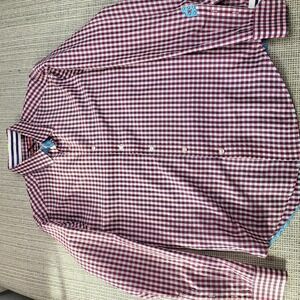 Robert Graham Shirt Mens Large Pink Check Long Sleeve Button Front‎ Dress